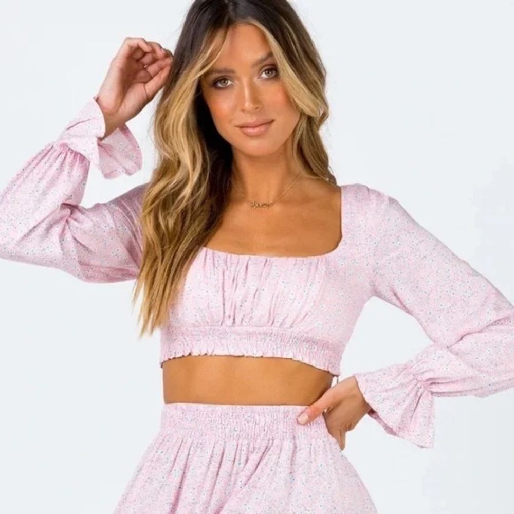 Princess Polly Susanna Floral Pink Crop Top